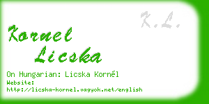 kornel licska business card